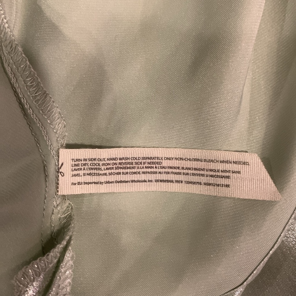 NWOT Free People Sunset Shimmer Satin Midi Slipdress Mint Green Size Medium - Picture 11 of 11